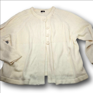 Women's SALON STUDIO Cream Cardigan Plus Size 3X